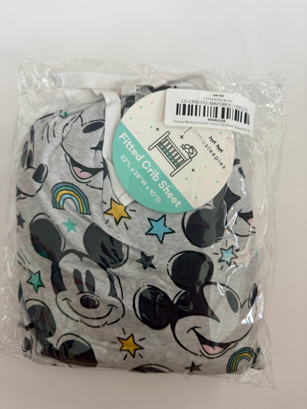 Little Sleepies Mickey Forever Fitted Crib Sheet NWT